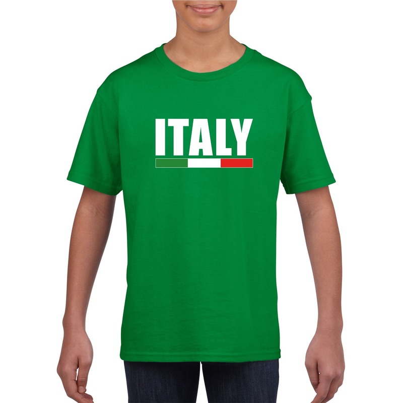Groen Italie supporter t-shirt voor kinderen