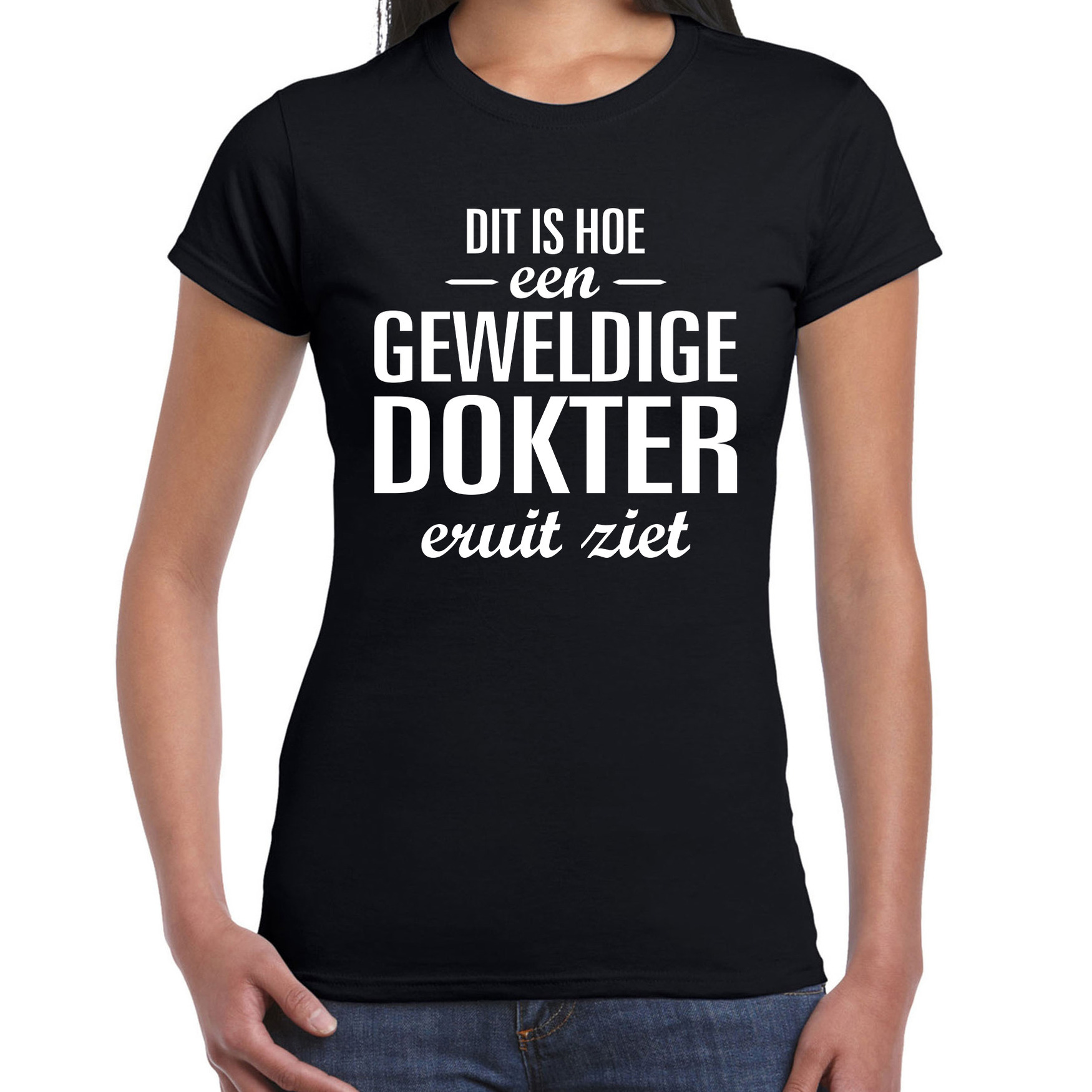 Dit is hoe een geweldige dokter eruit ziet cadeau t-shirt zwart dames