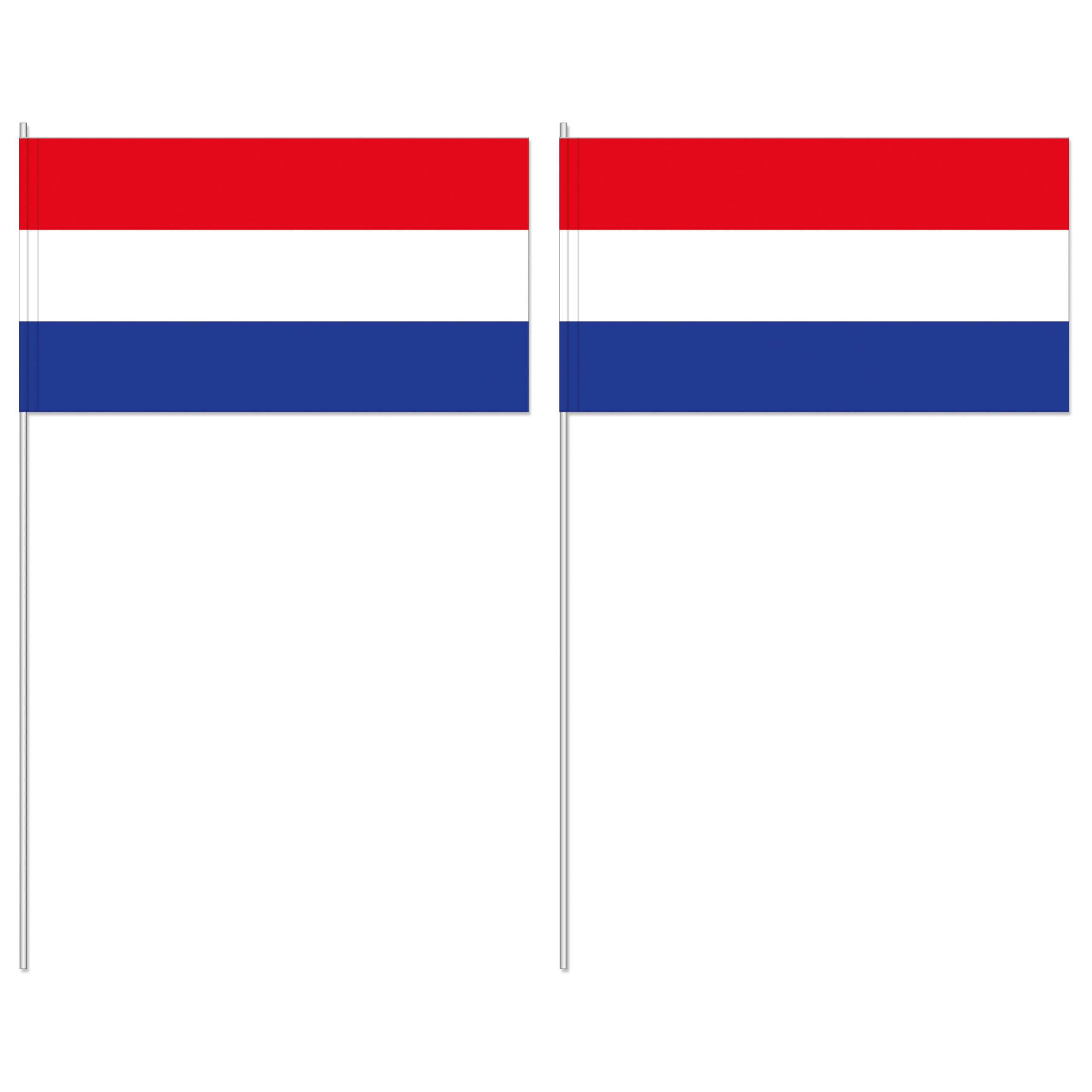 Zwaaivlaggetjes Nederland - 10x - 12 x 24 cm - handvlaggetjes - versiering - feestartikelen