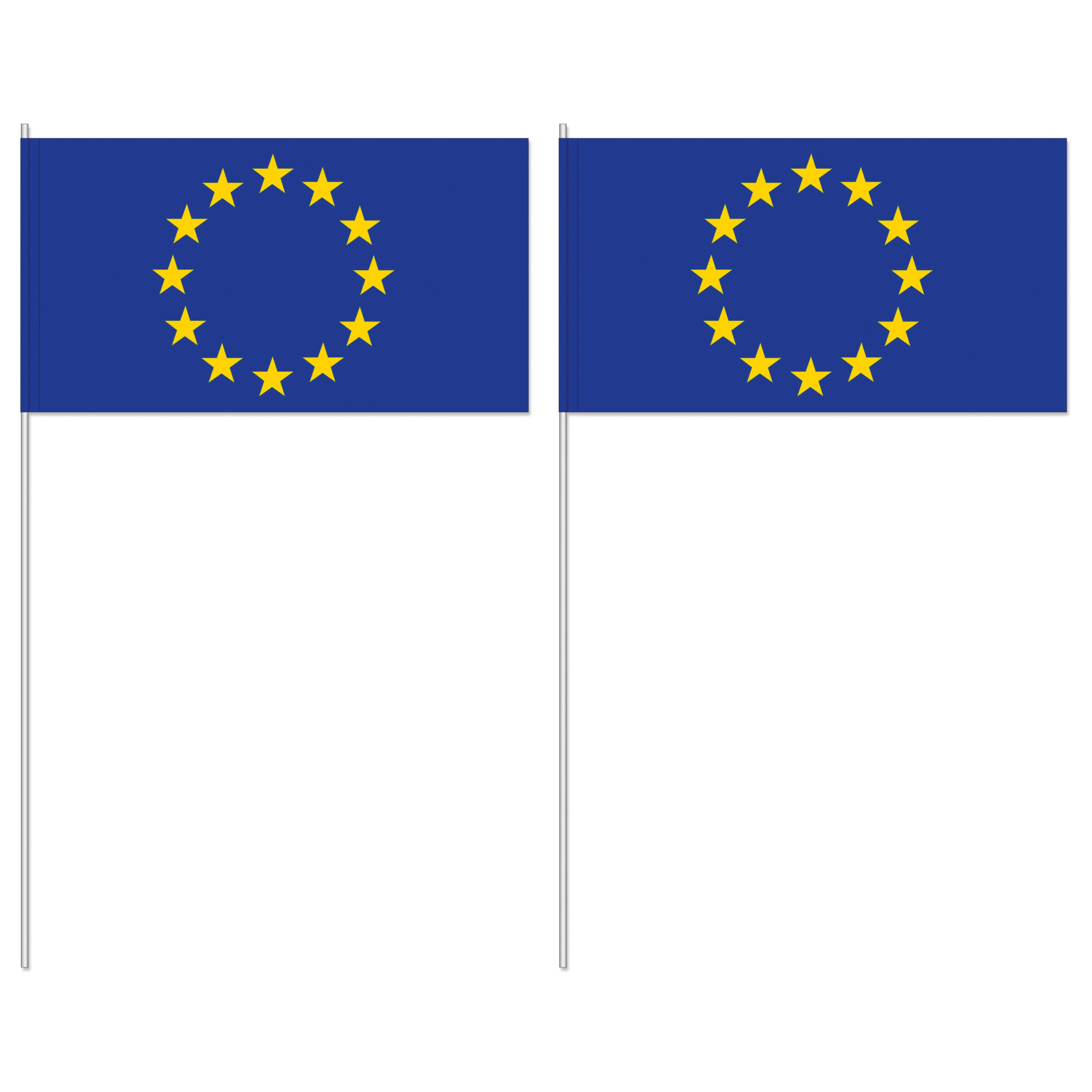 Zwaaivlaggetjes Europa - 10x - 12 x 24 cm - handvlaggetjes - versiering - feestartikelen