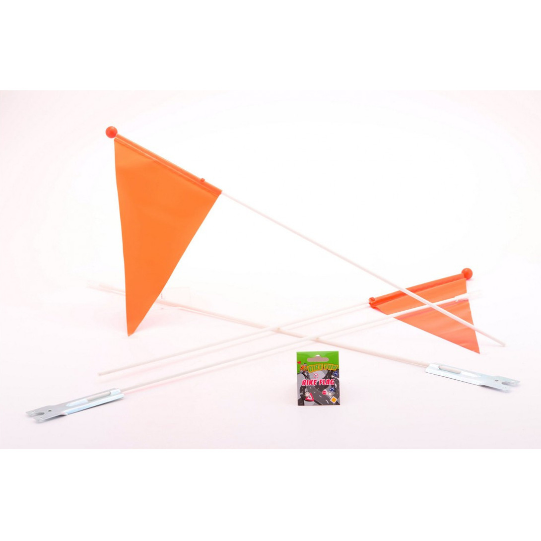 Bike Fun fietsvlag oranje - 150 cm - fietsvlaggetjes - kinderfiets - opvallend in het verkeer