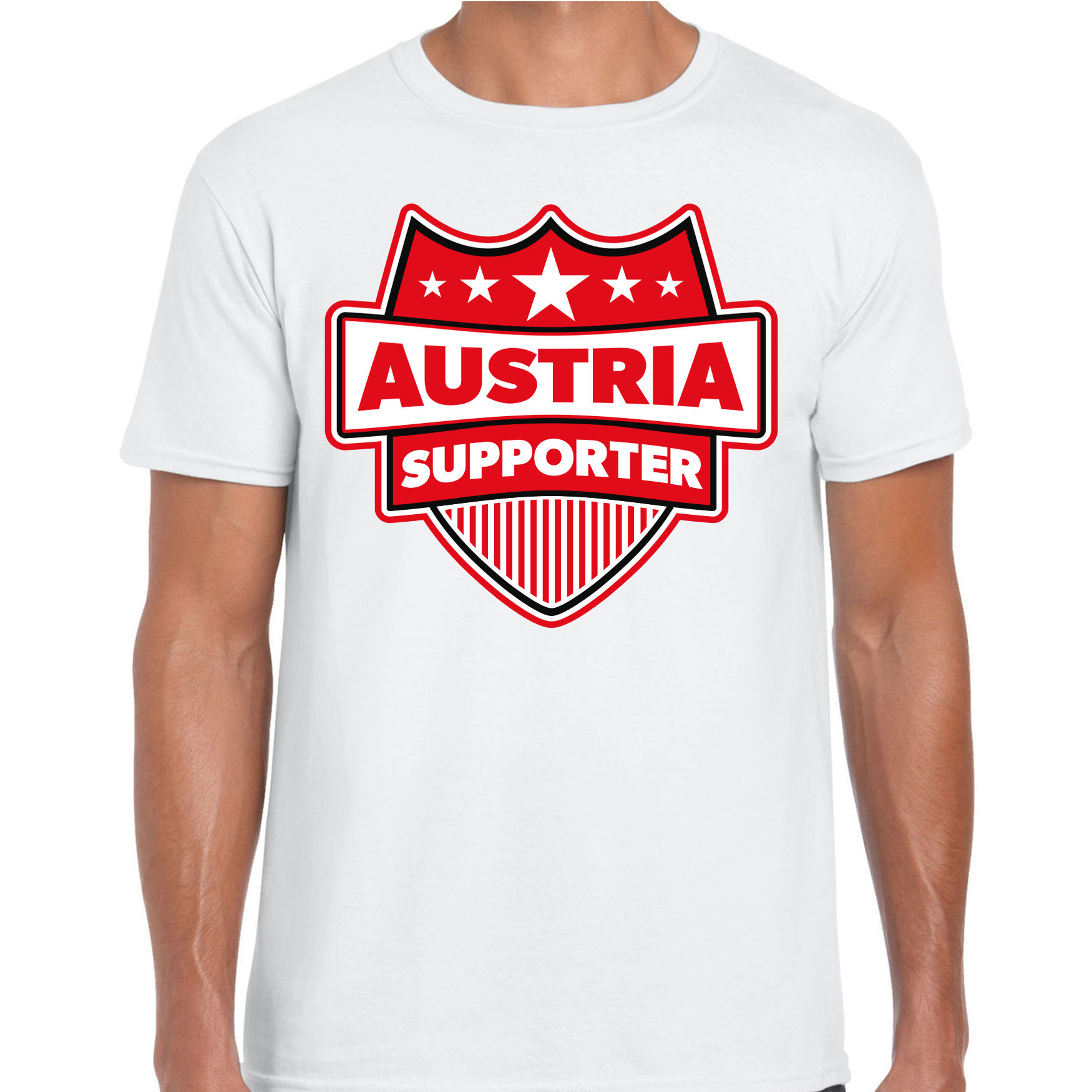 Oostenrijk / Austria schild supporter t-shirt wit voor heren