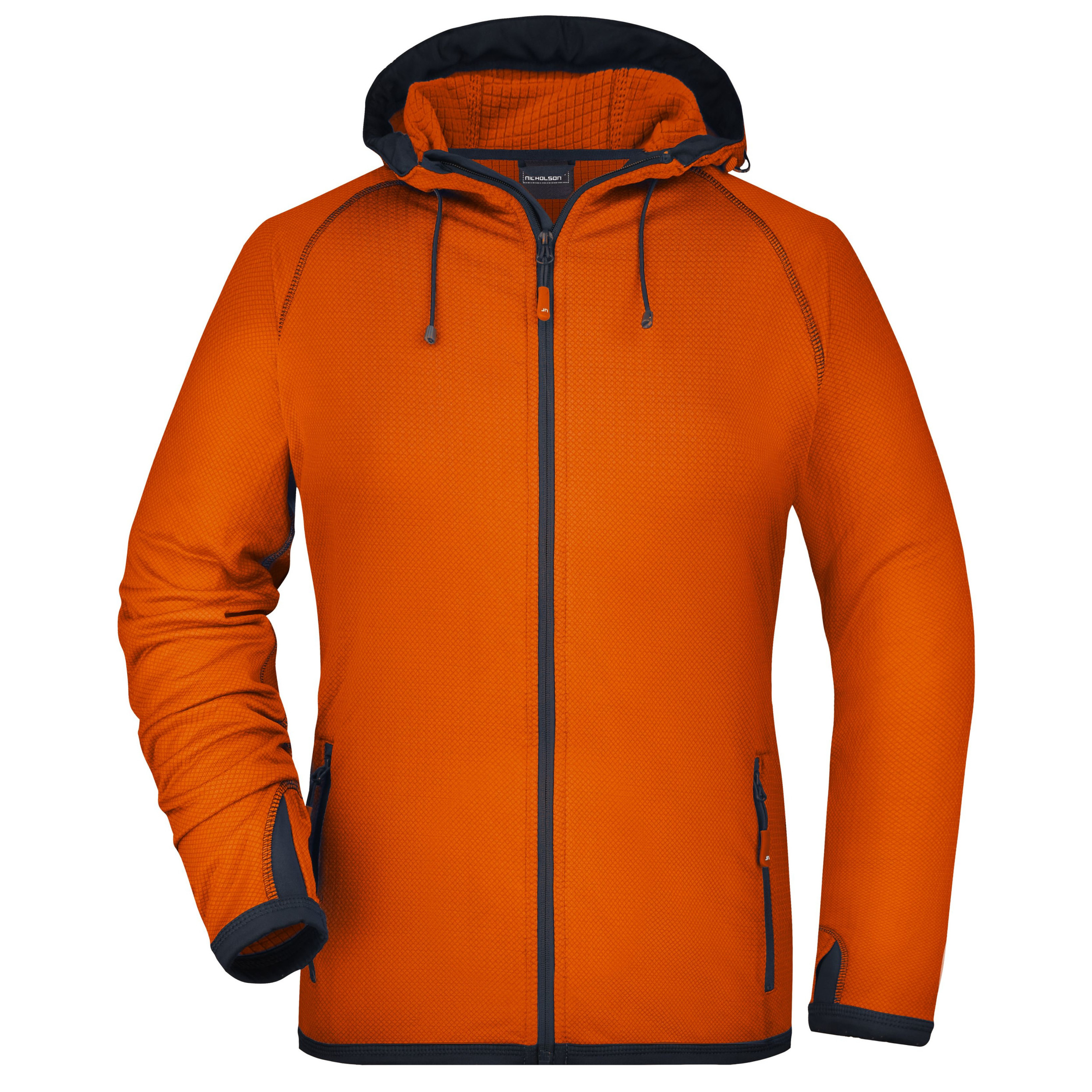 Oranje dames fleece vest met capuchon