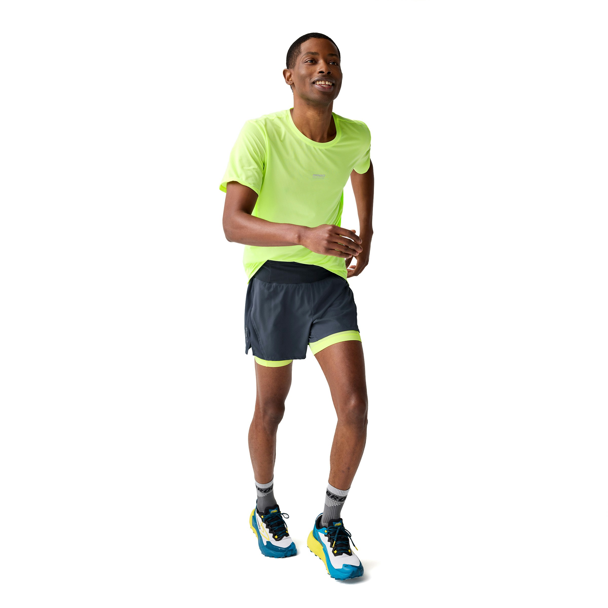 Brooks High Point 5 Inch 2-in-1 Shorts 2.0 Heren
