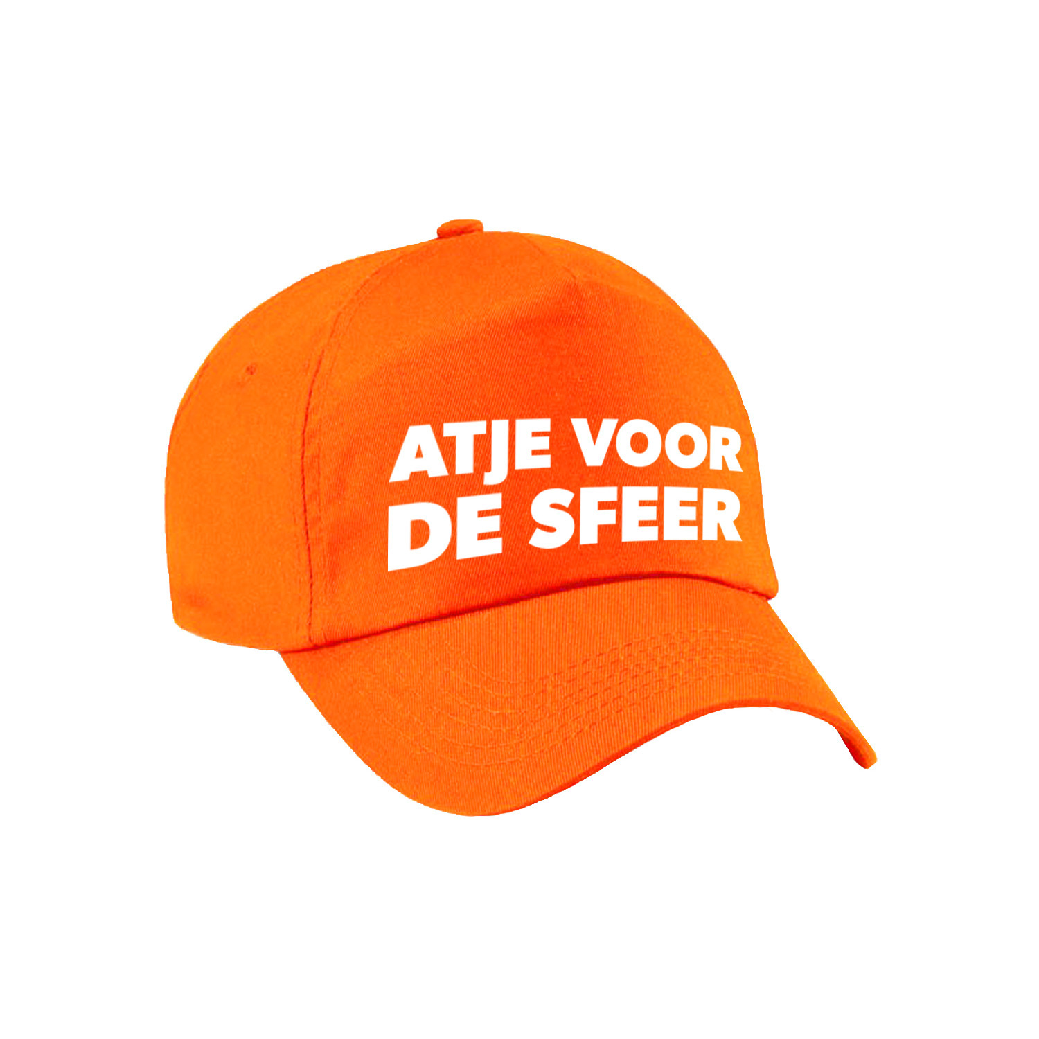 Atje voor de sfeer tekst petje - oranje - volwassenen - baseball cap - carnaval fun accessoires