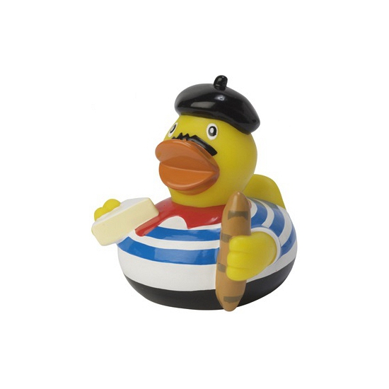 Badeendje thema Frankrijk - rubber - 8 cm - Bad speeltjes - eendjes en Franse feestartikelen