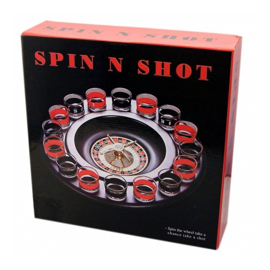 Kruger Drankspel/drinkspel - shot roulette - incl 16 shotglaasjes - spel avond