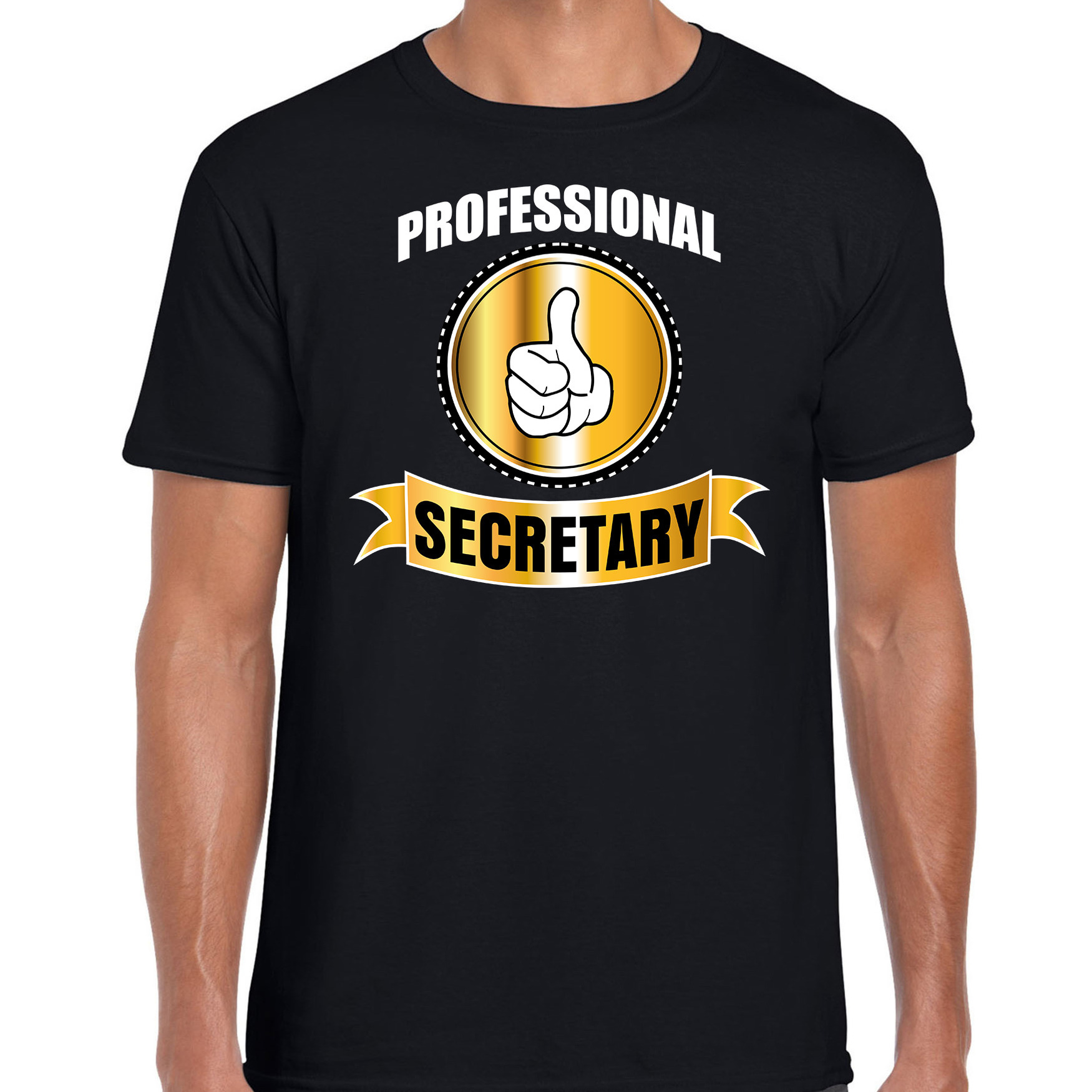 Professional secretary / professionele secretariaatsmedewerker t-shirt zwart heren