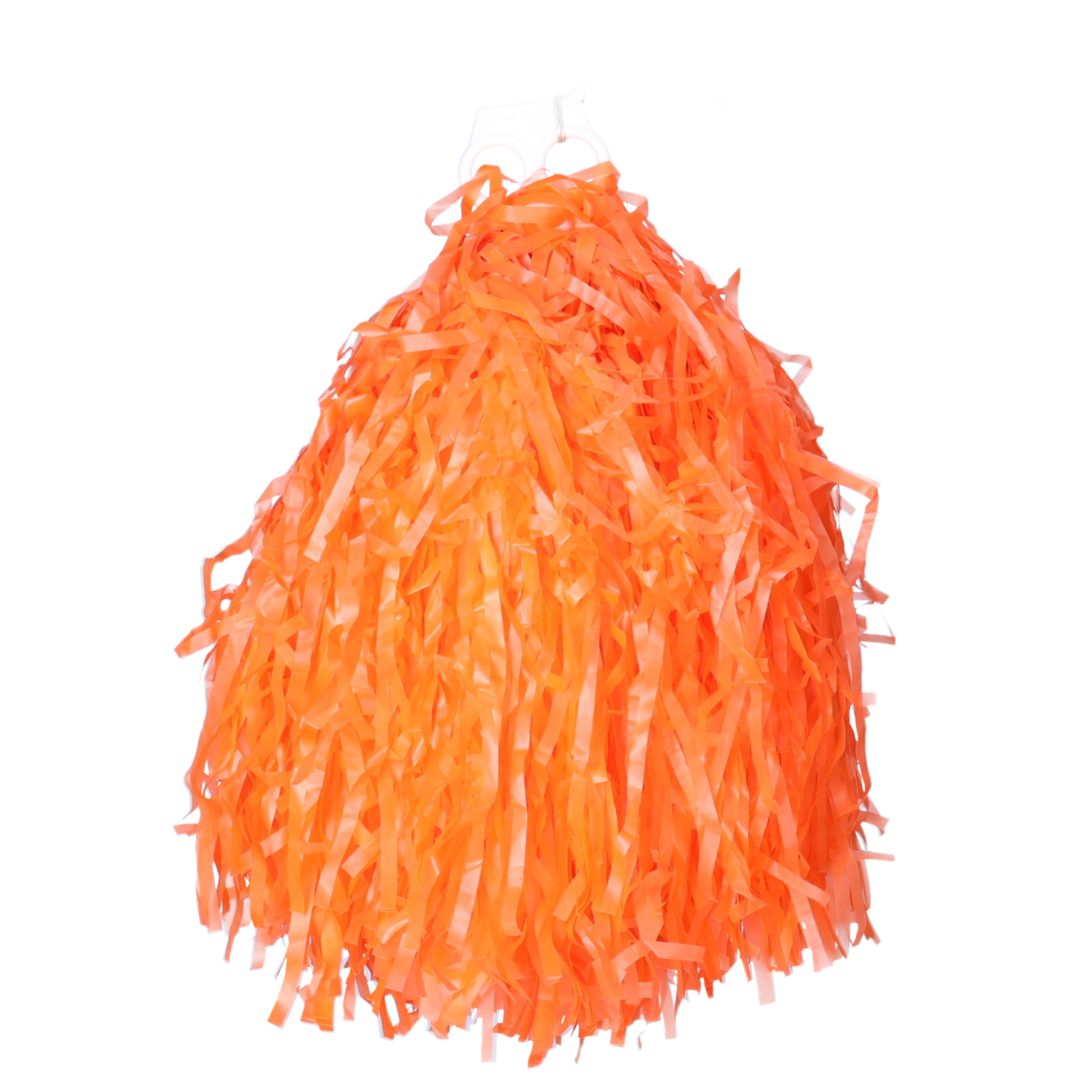 Cheerball/pompom oranje - 1x - met ringgreep - 33 cm - Cheerleader verkleed accessoires