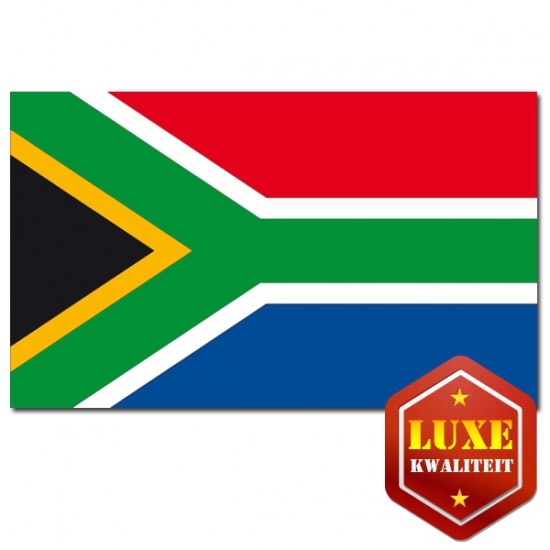 Luxe vlag Zuid Afrika met wapen - 100 x 150 cm - polyester - met ringen - landen