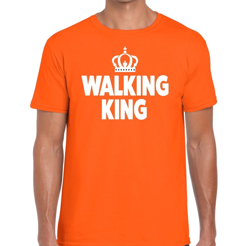 Wandel t-shirt Walking King oranje heren