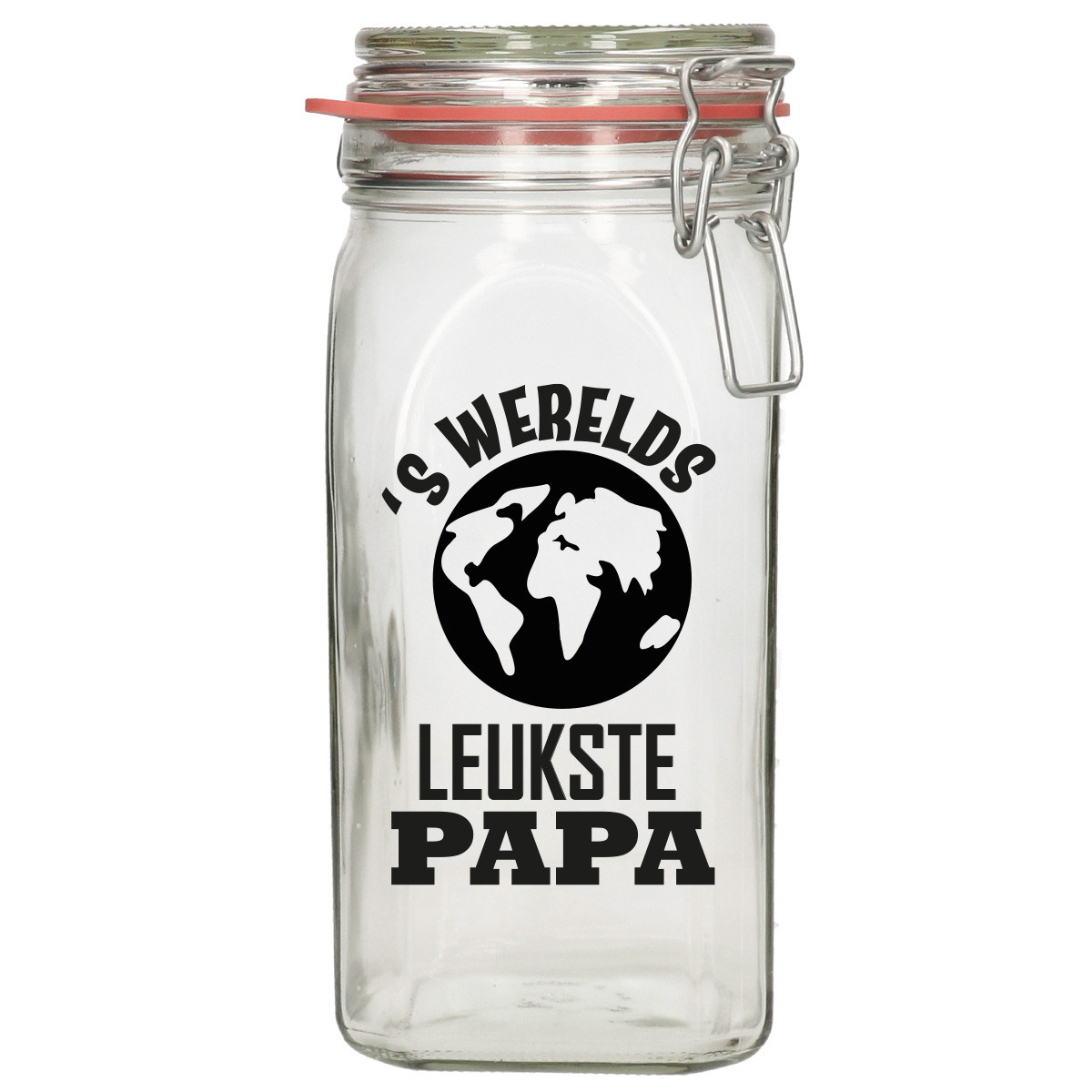 Cadeau voorraadpot - papa - glas - 12 x 7 cm - 1