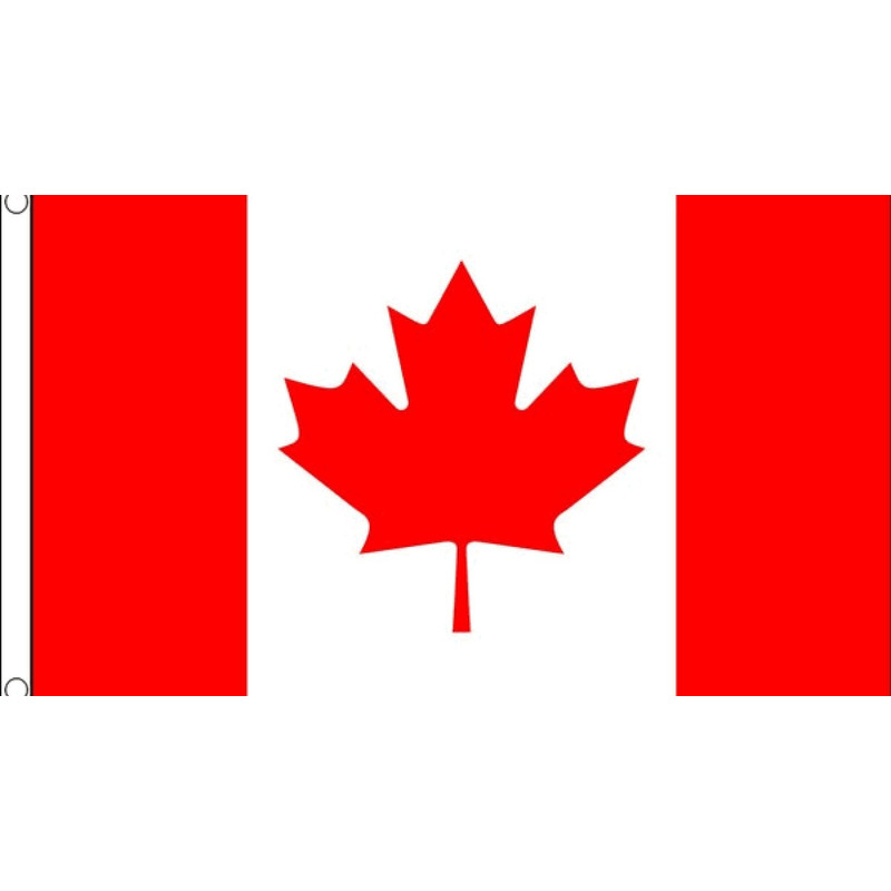 Canada vlag in mega groot formaat - 150 x 240 cm - polyester - met ophang ringen