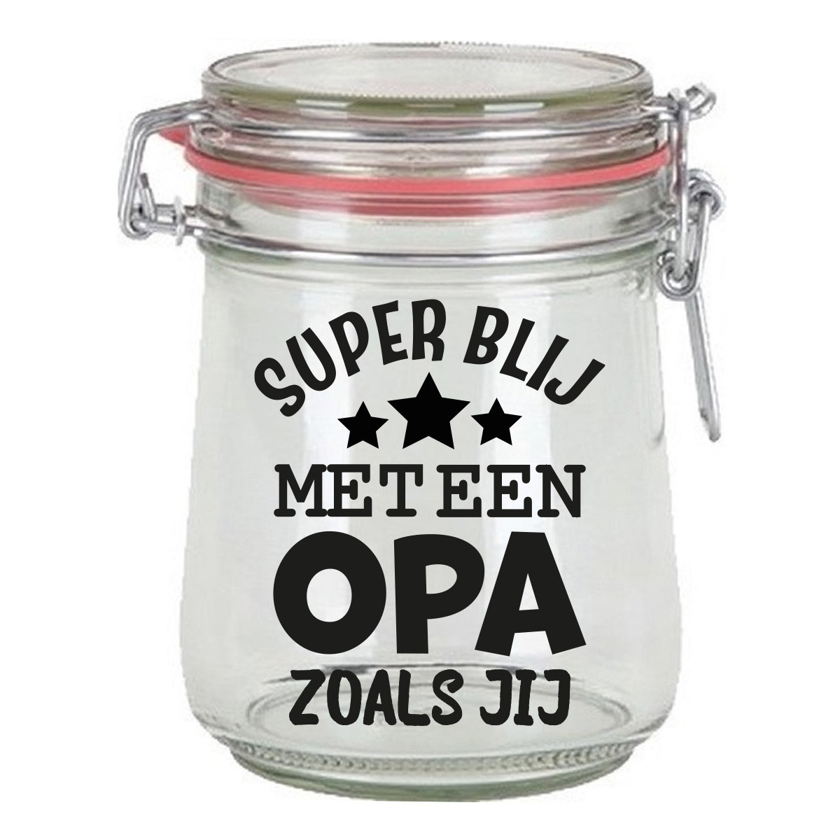 Cadeau voorraadpot - opa - glas - 10 x 7