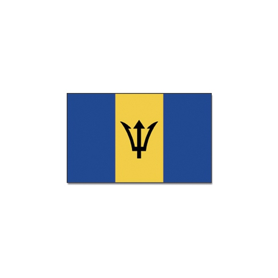 Vlag Barbados - blauw/geel/zwart - polyester - 90x150 cm - landen vlag