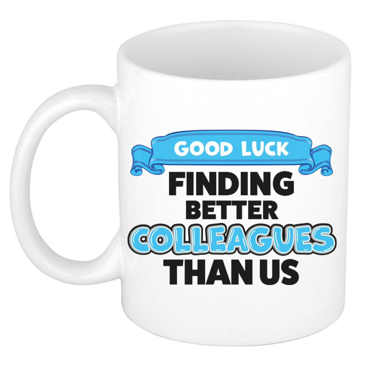 Cadeau koffie/thee mok voor collega - wit - afscheid - keramiek - 300 ml