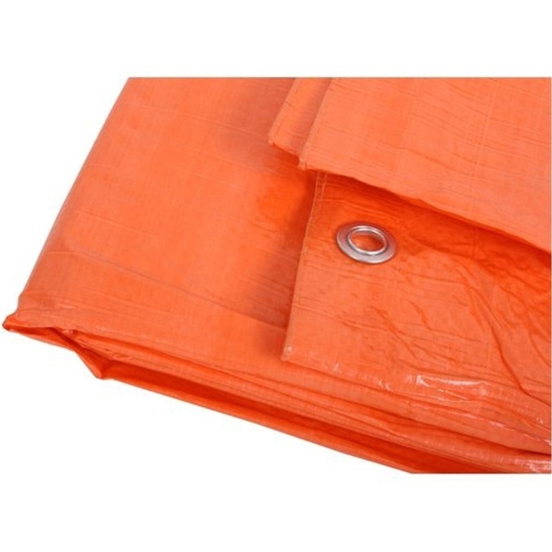 Afdekzeil/dekzeil aanhanger/outdoor - oranje - 4 x 6 meter - met ringen