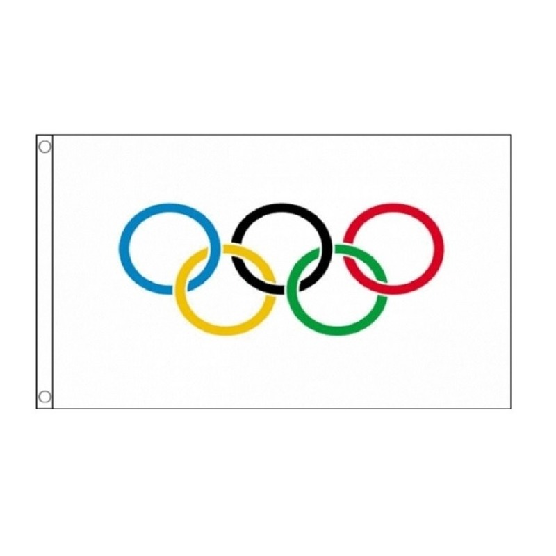 Olympische spelen vlag - 90 x 150 cm - polyester - binnen/buiten