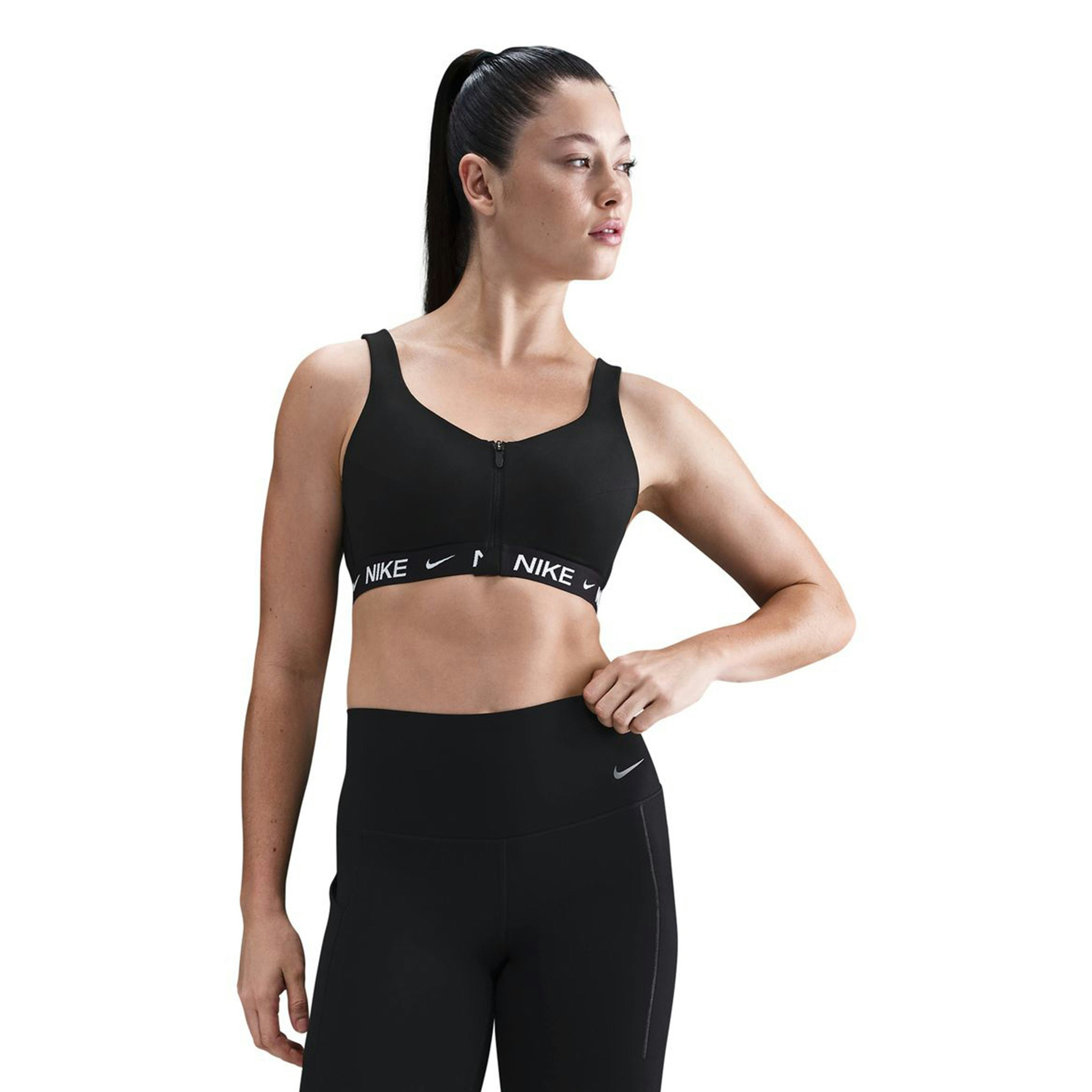 Nike Indy Dri-FIT High Support Padded Front-Zip Sports Bra Dames