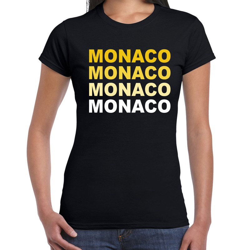 Monaco landen t-shirt zwart voor dames