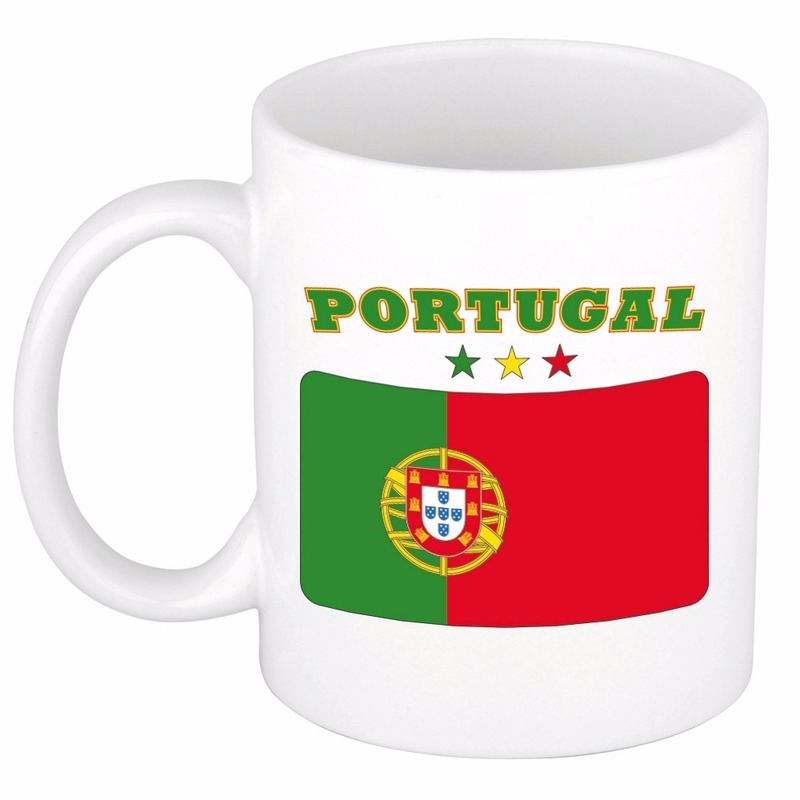 Koffie Mok Portugese vlag - 300 ml - Portugal - landen supporters - cadeau