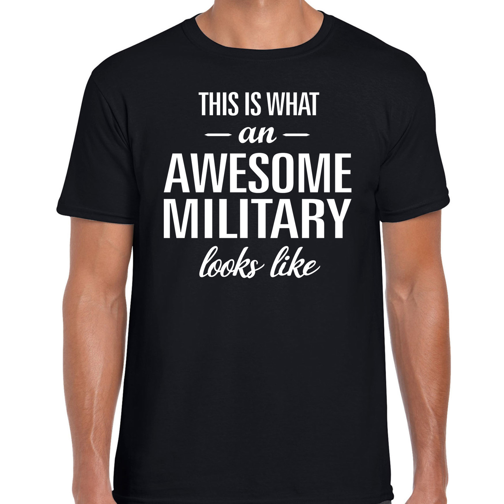 Awesome Military / geweldige militair - cadeau t-shirt - zwart - heren - soldaten