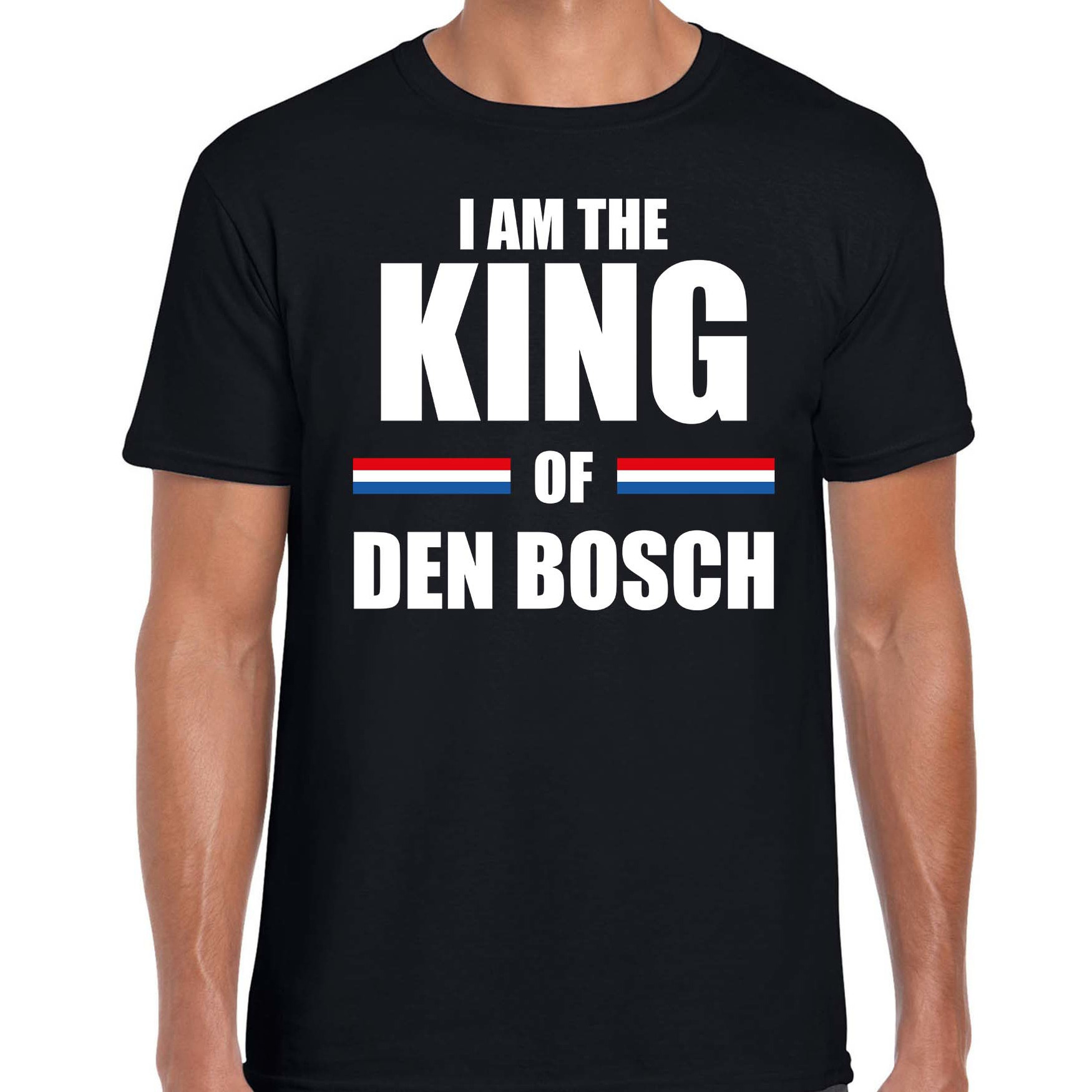 I am the King of Den Bosch Koningsdag t-shirt zwart voor heren