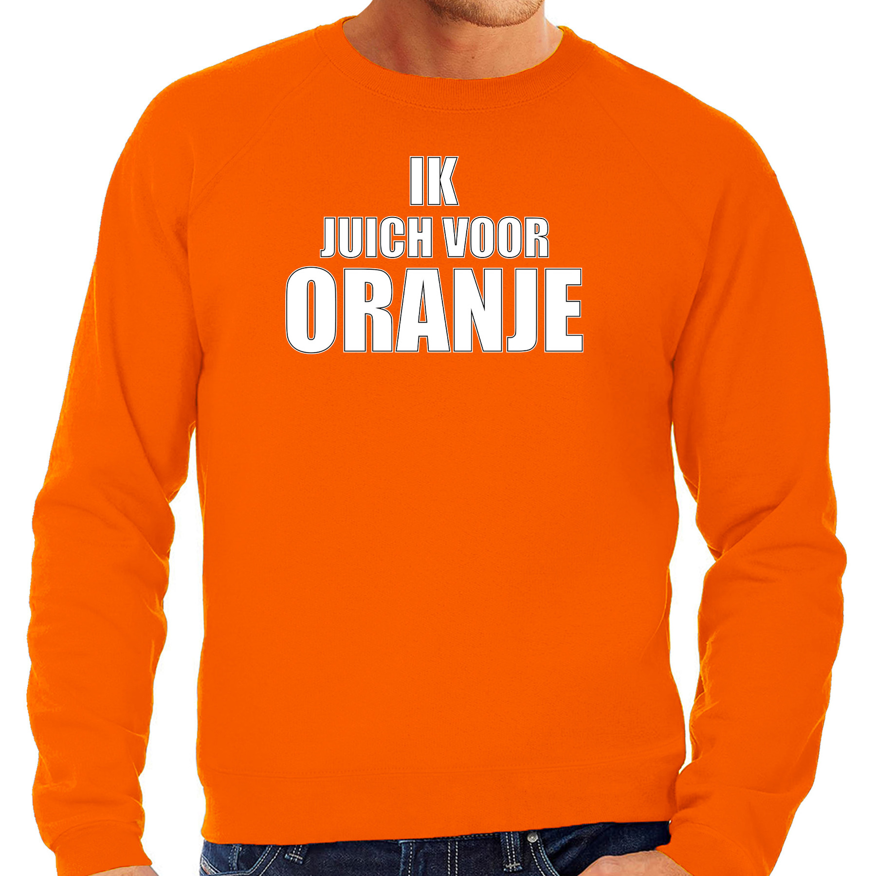 Oranje sweater / trui Holland / Nederland supporter ik juich voor oranje EK/ WK voor heren