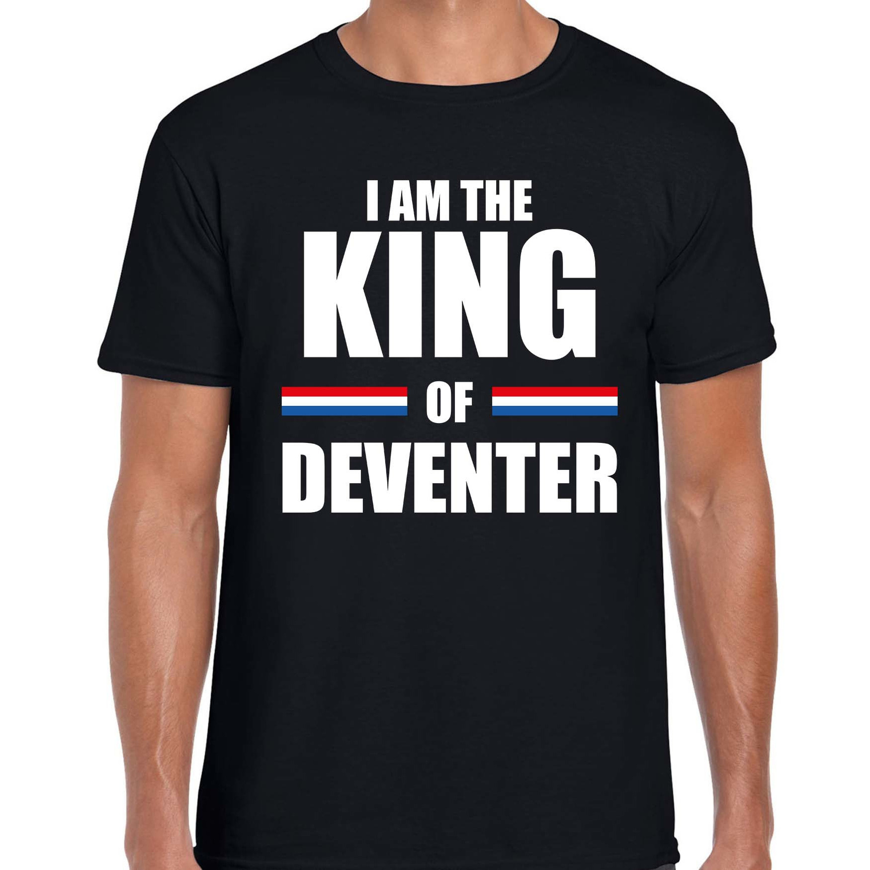 I am the King of Deventer Koningsdag t-shirt zwart voor heren