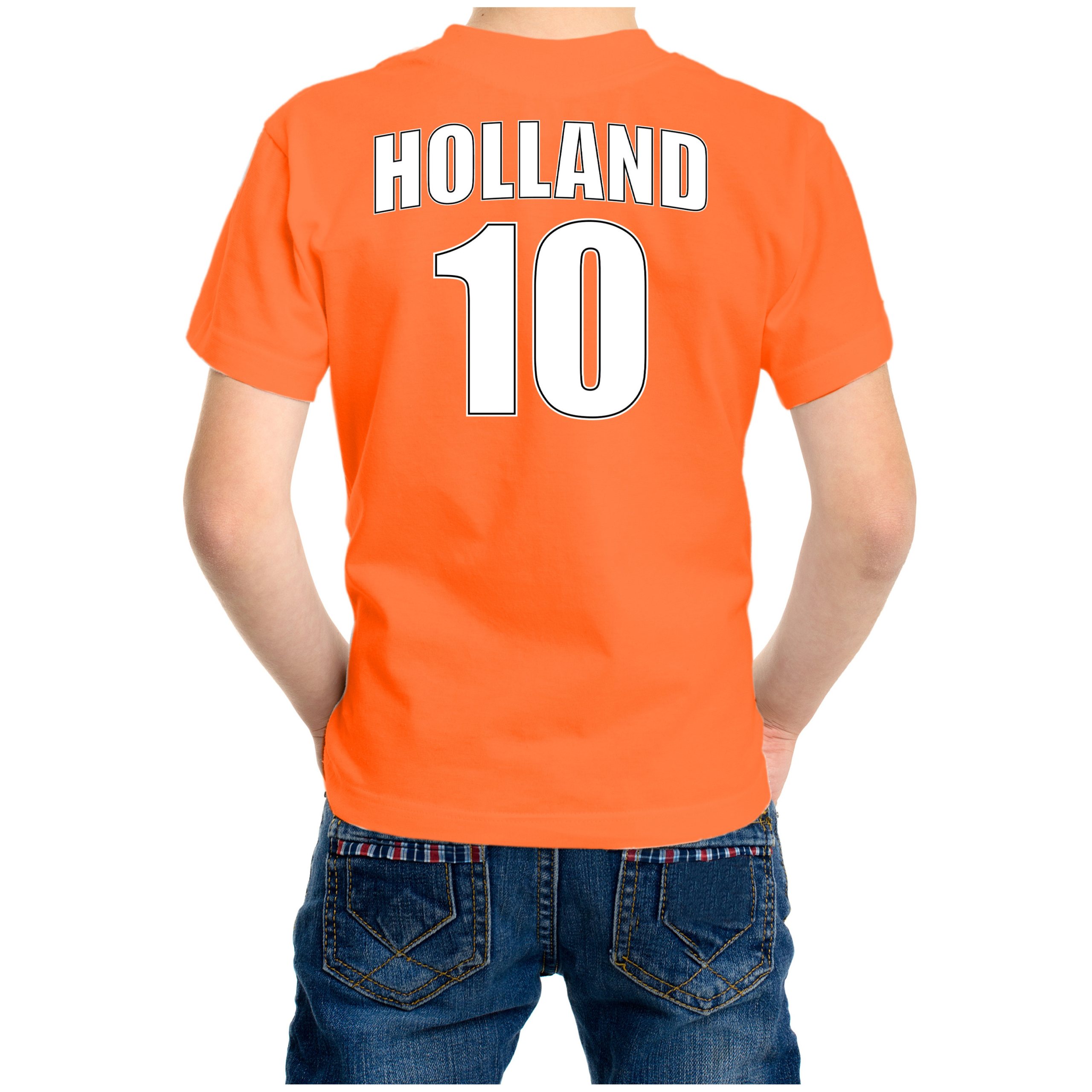 Oranje t-shirt met rugnummer 10 - Holland / Nederland fan shirt voor kinderen
