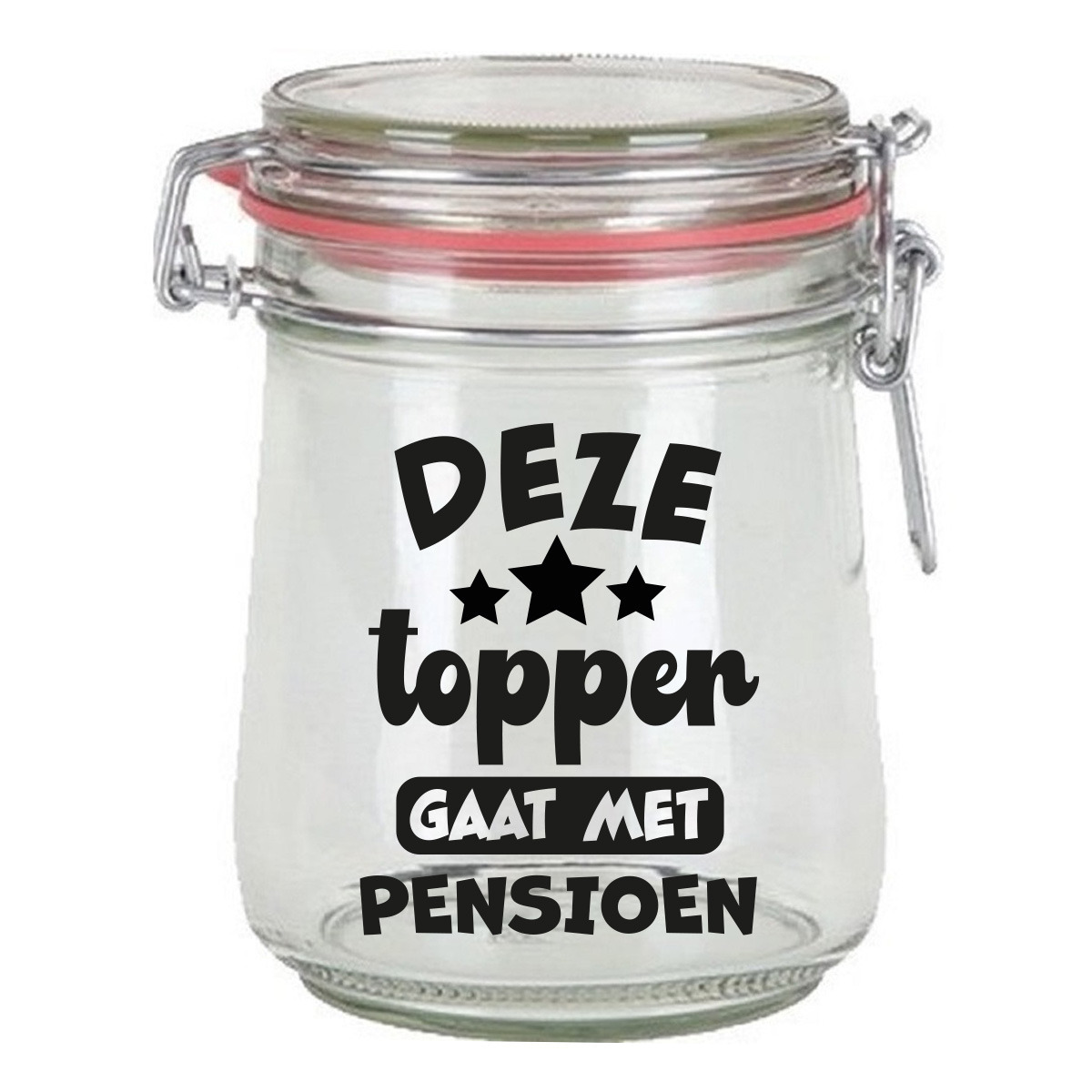 Cadeau voorraadpot - pensioen - glas - 10 x 7