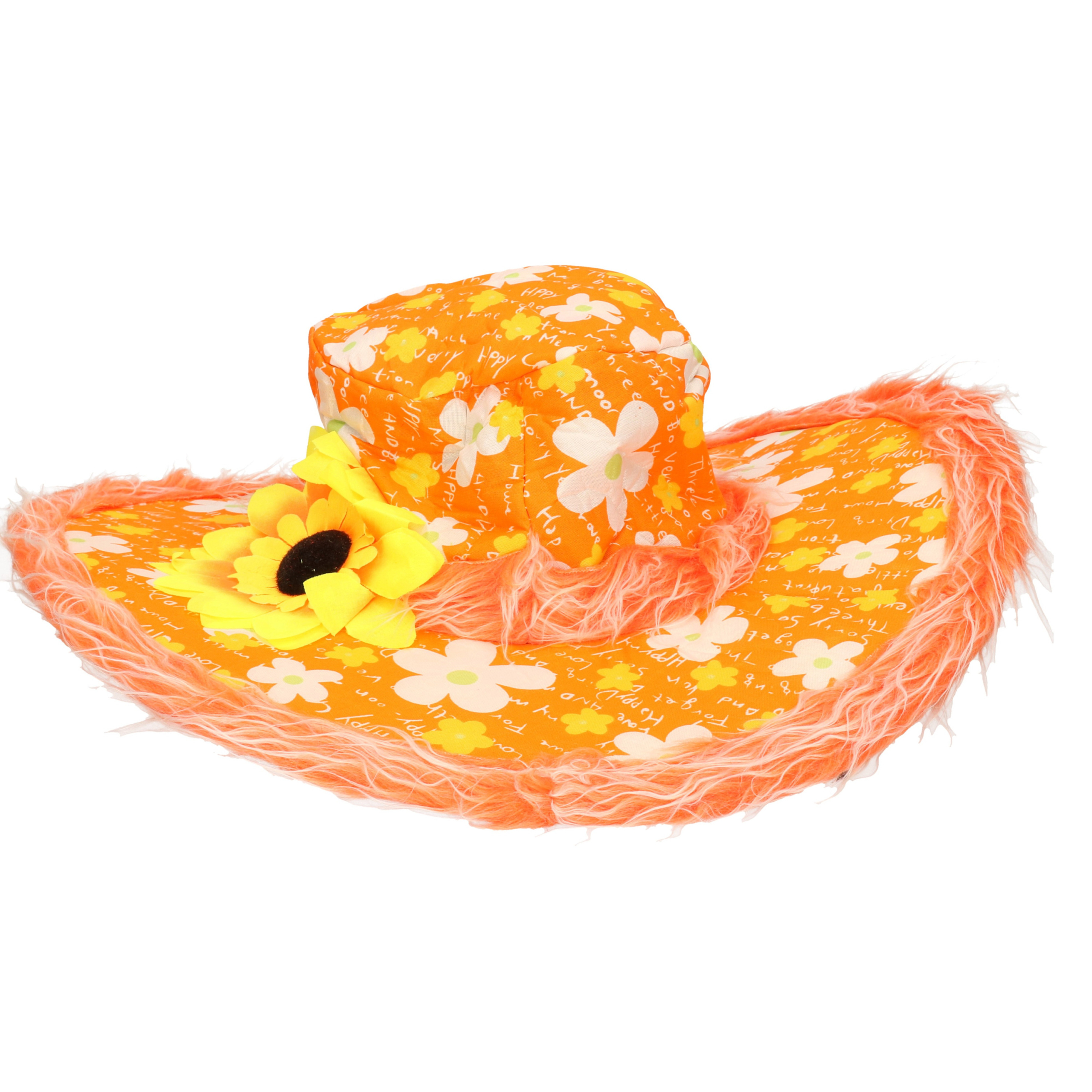 Zonnebloem hoed Ibiza - geel - volwassenen - bloemenhoed - verkleedaccessoires