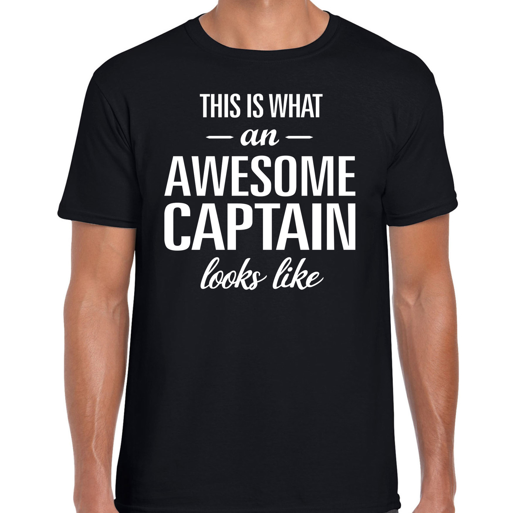 Awesome captain - geweldige kapitein - cadeau t-shirt - zwart - voor heren