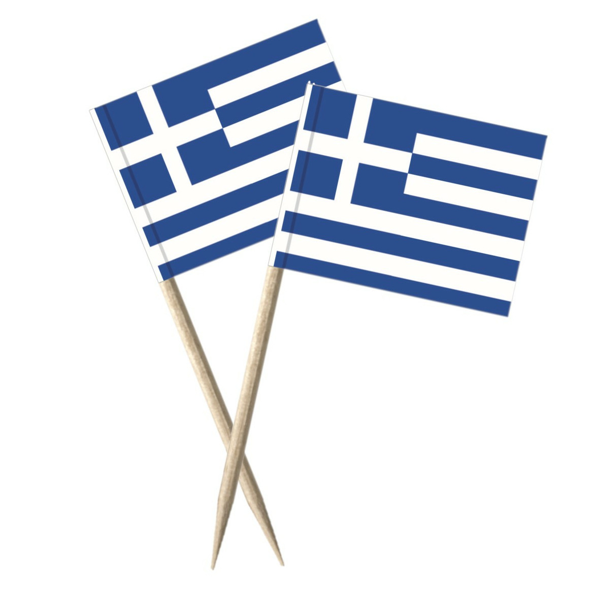 Griekenland vlaggetjes mini prikkers - 100x stuks - 8 cm - Landen decoratie - papier - cocktailprikk