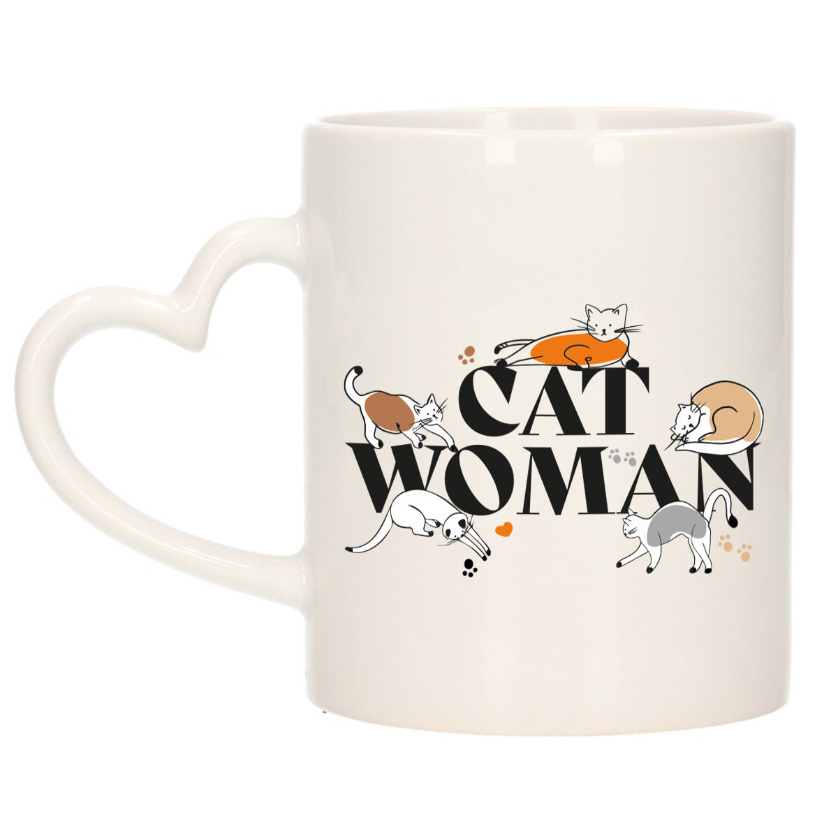 Verjaardag cadeau koffie/thee mok - hartjes oor - Cat Women - 300 ml - keramiek