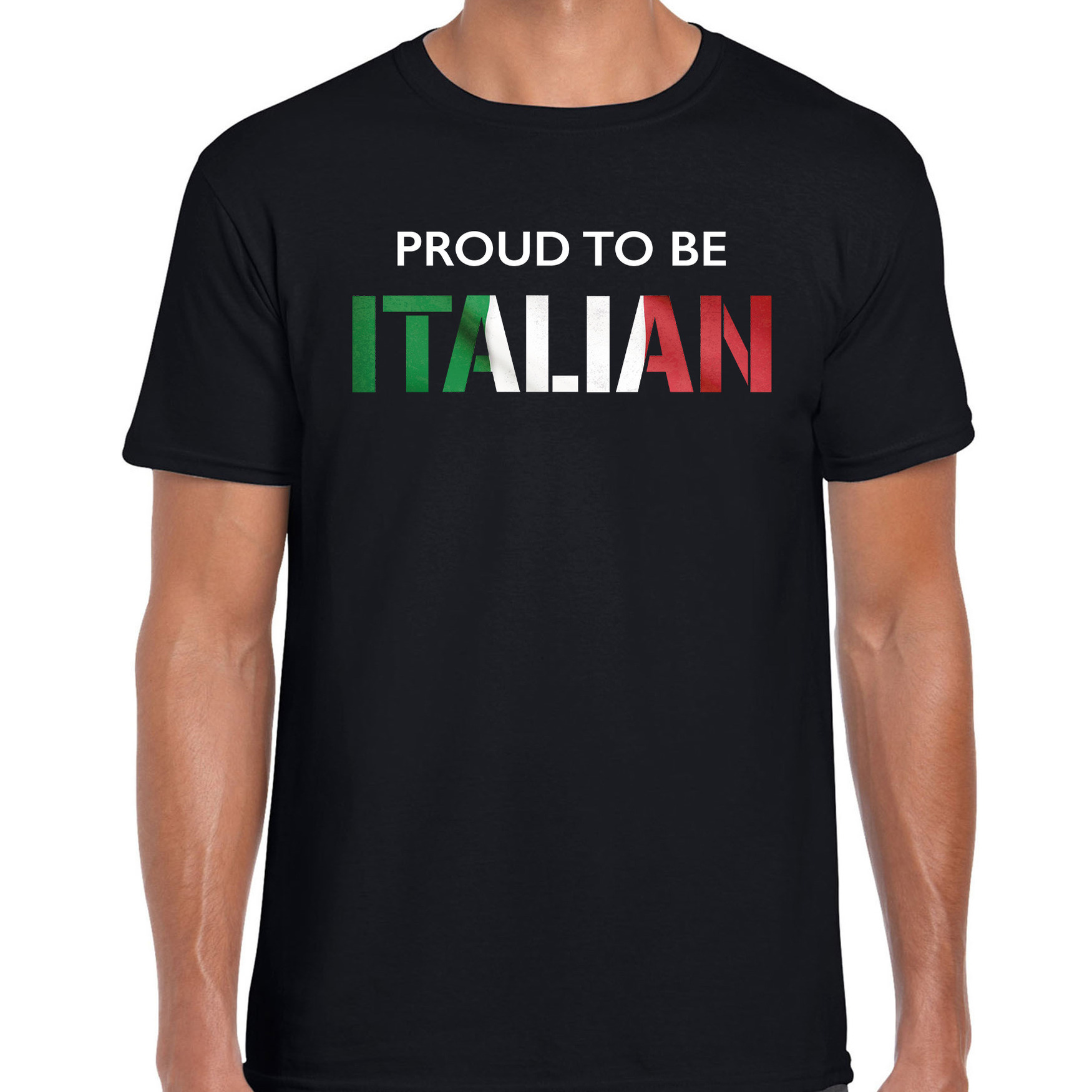 Italie Proud to be Italian landen t-shirt zwart heren