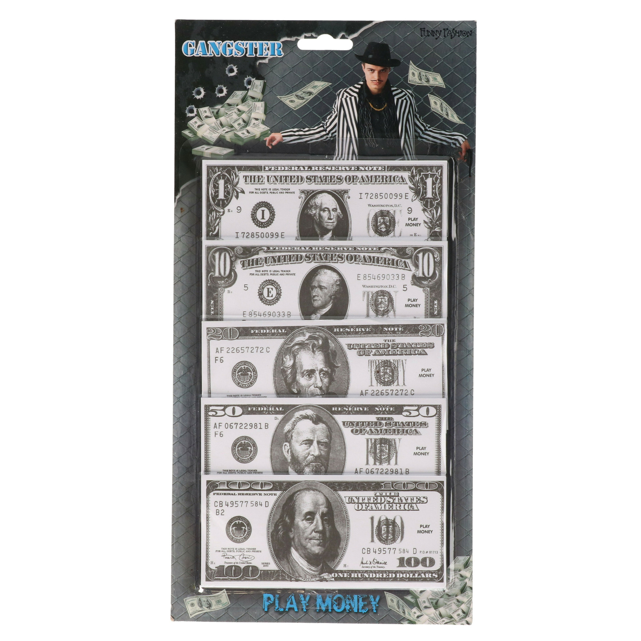 Speelgoed geld - 100x stuks - 1-10-20-50-100 dollar - 6