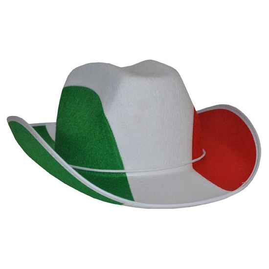 Funny Fashion Cowboyhoed Italie - Landen supporters - vlaggen verkleed feestartikelen