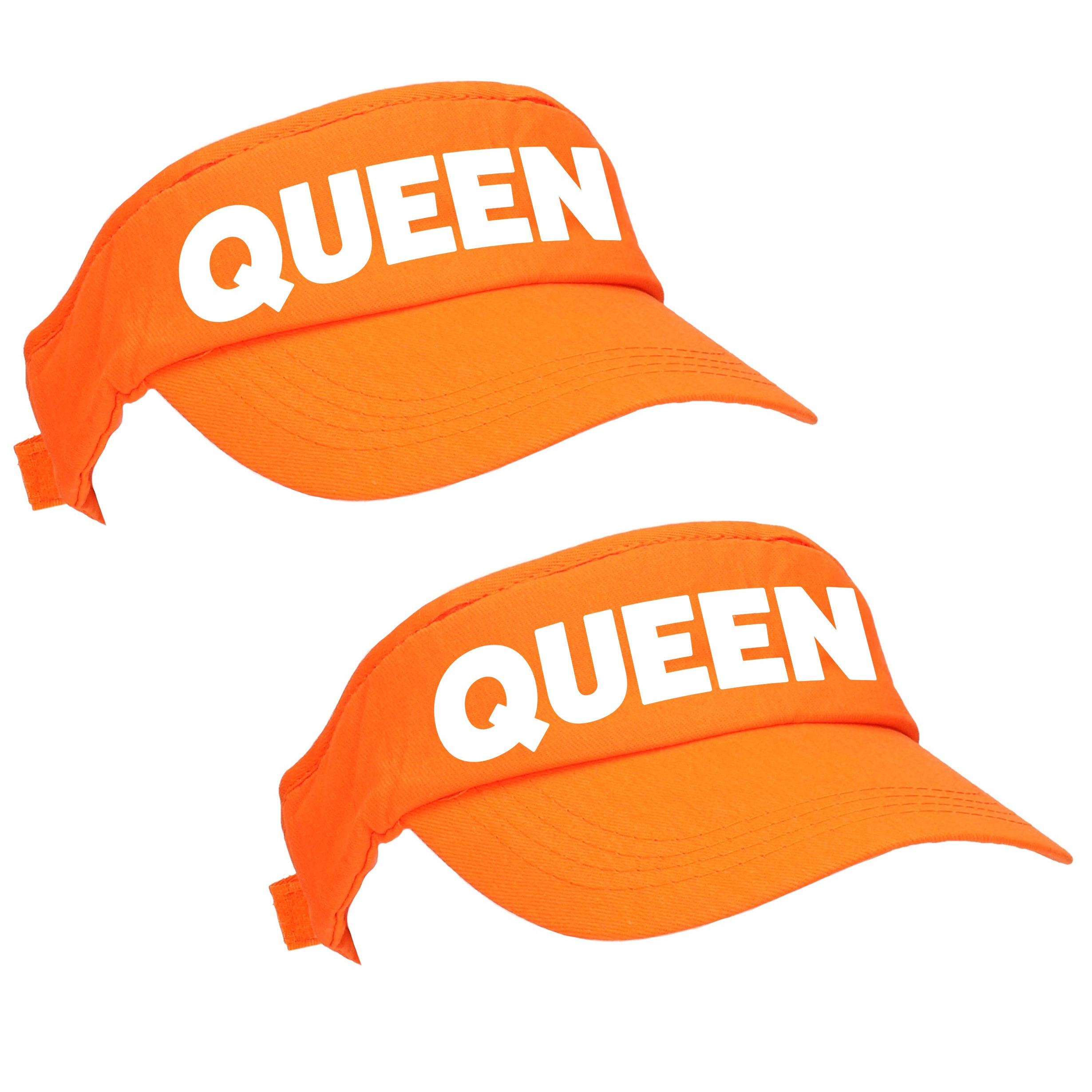 4x stuks oranje Queen zonneklep met Nederlandse vlag voor dames en heren