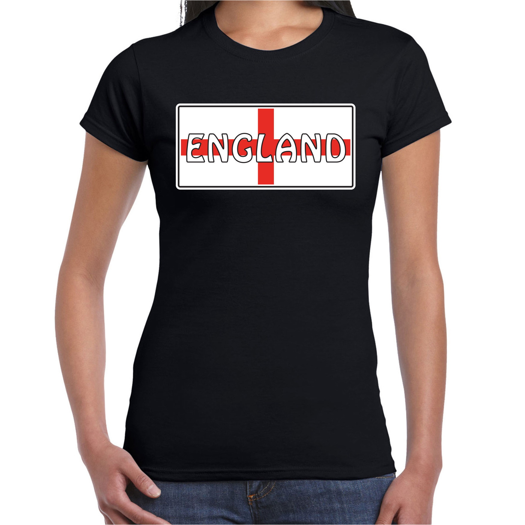 Engeland / England landen t-shirt zwart dames