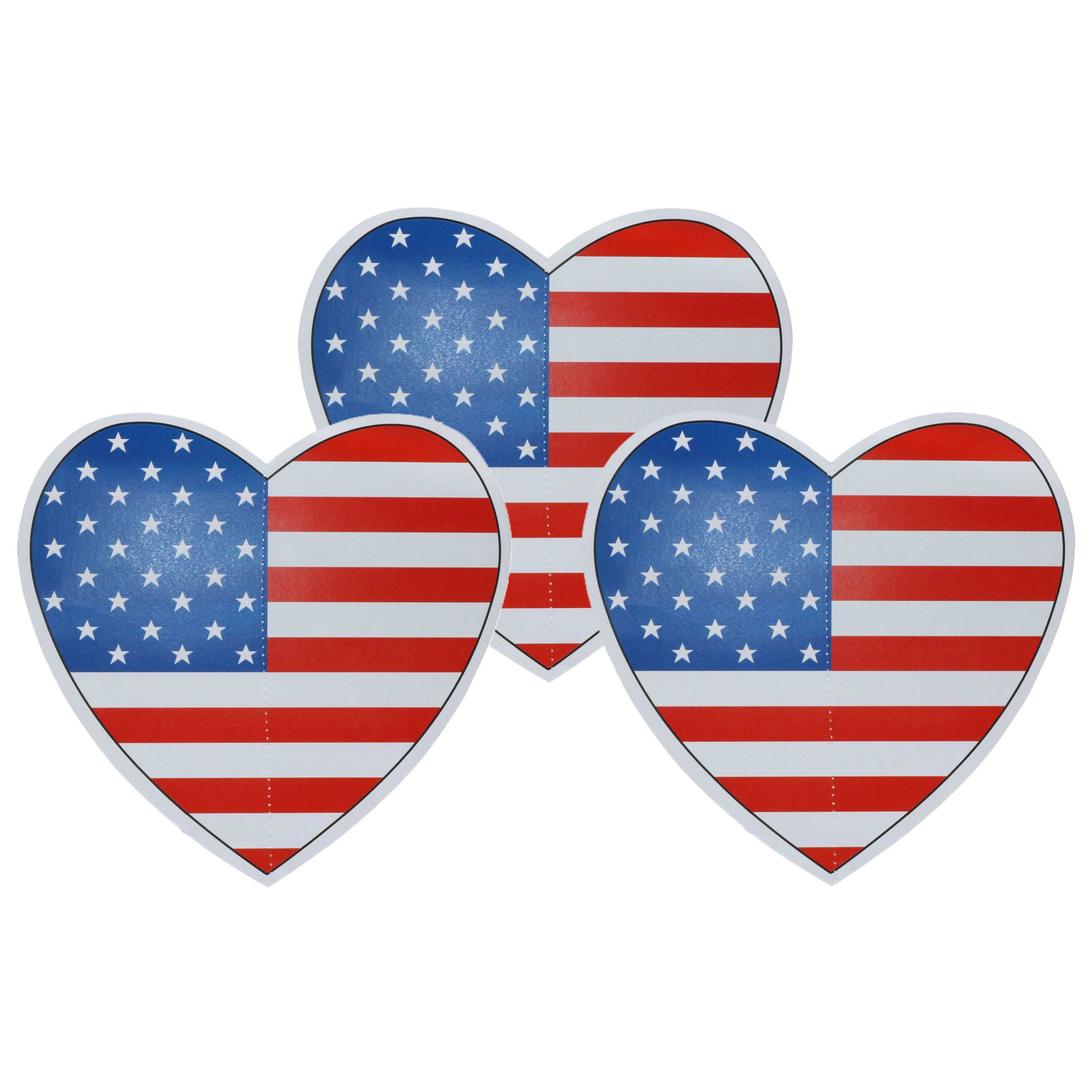 Hangdecoratie hart Amerika/USA - 5x - Dia 28 cm - Amerikaanse vlaggen landen versiering