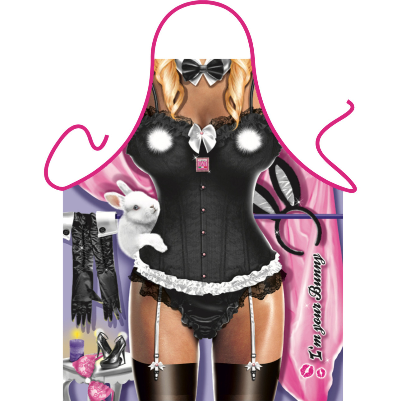 Verkleedkleding schort Bunny