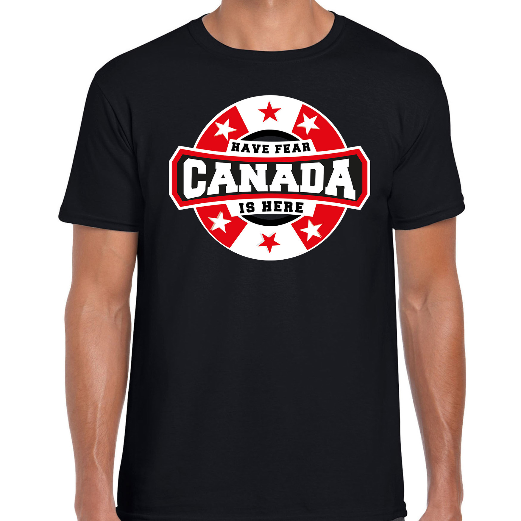 Have fear Canada is here / Canada supporter t-shirt zwart voor heren