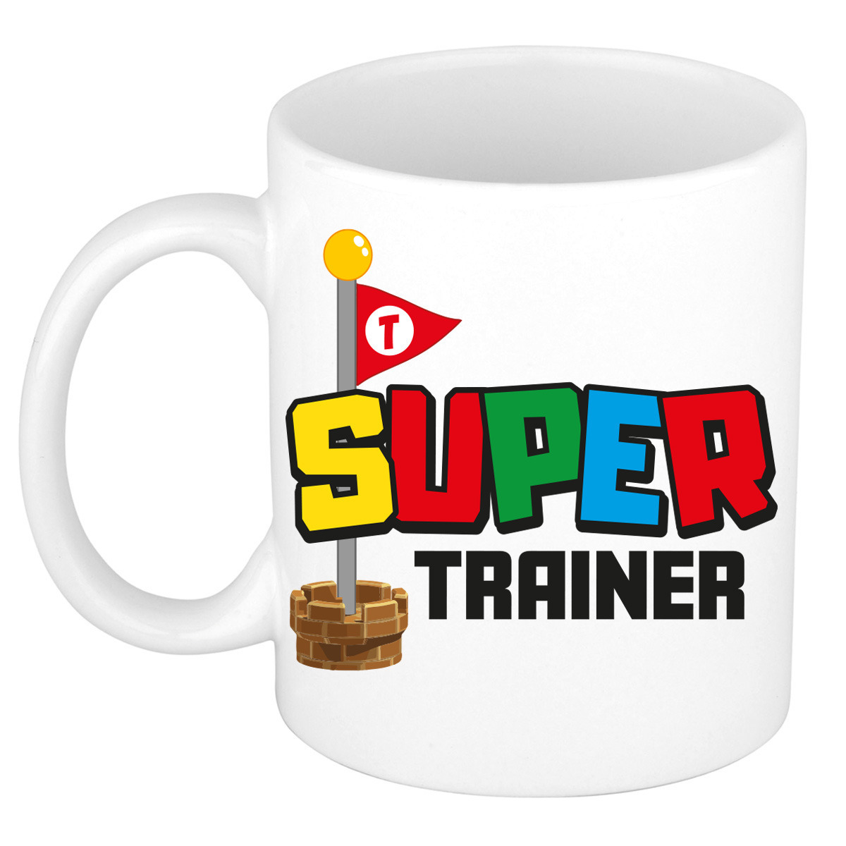 Cadeau koffie / thee mok voor trainer / coach - wit - super trainer - keramiek - 300 ml