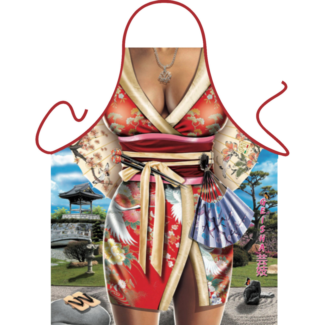 Verkleedkleding schort Geisha