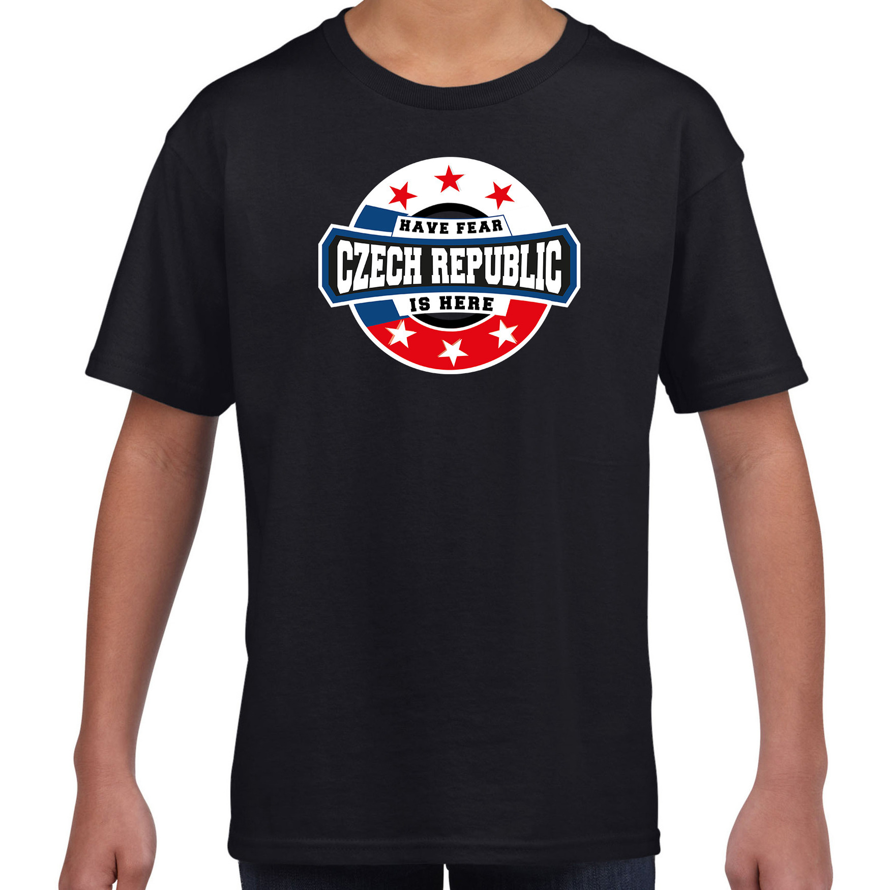 Have fear Czech republic is here / Tsjechie supporter t-shirt zwart voor kids