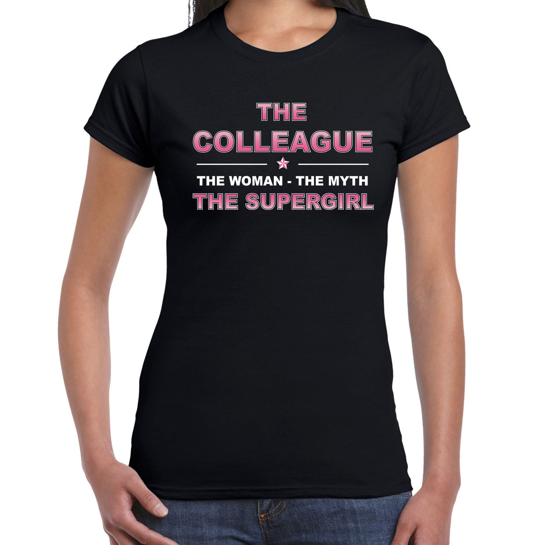 The colleague the supergirl cadeau t-shirt zwart voor dames