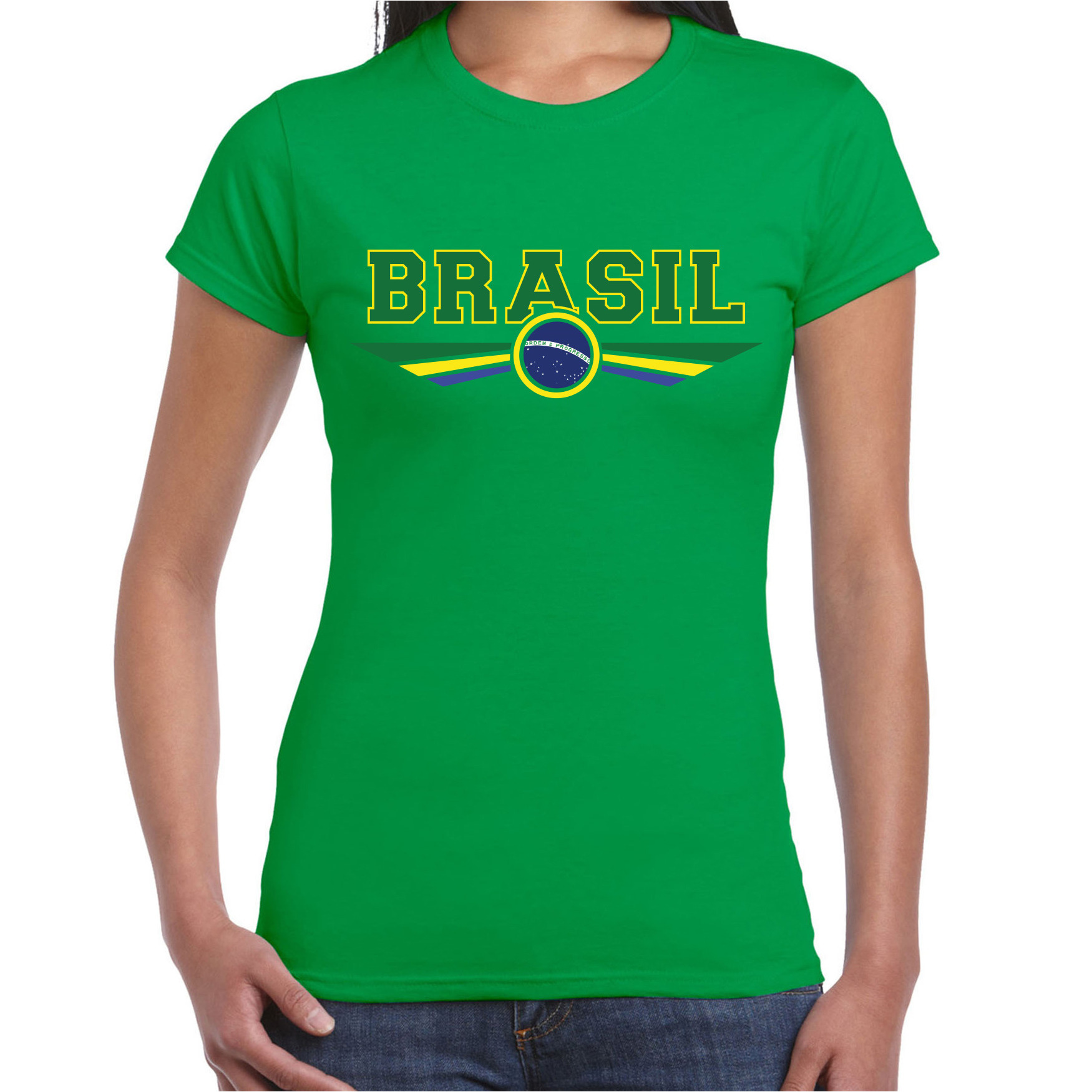 Brazilie / Brasil landen t-shirt groen dames