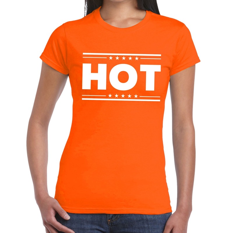Hot t-shirt oranje dames