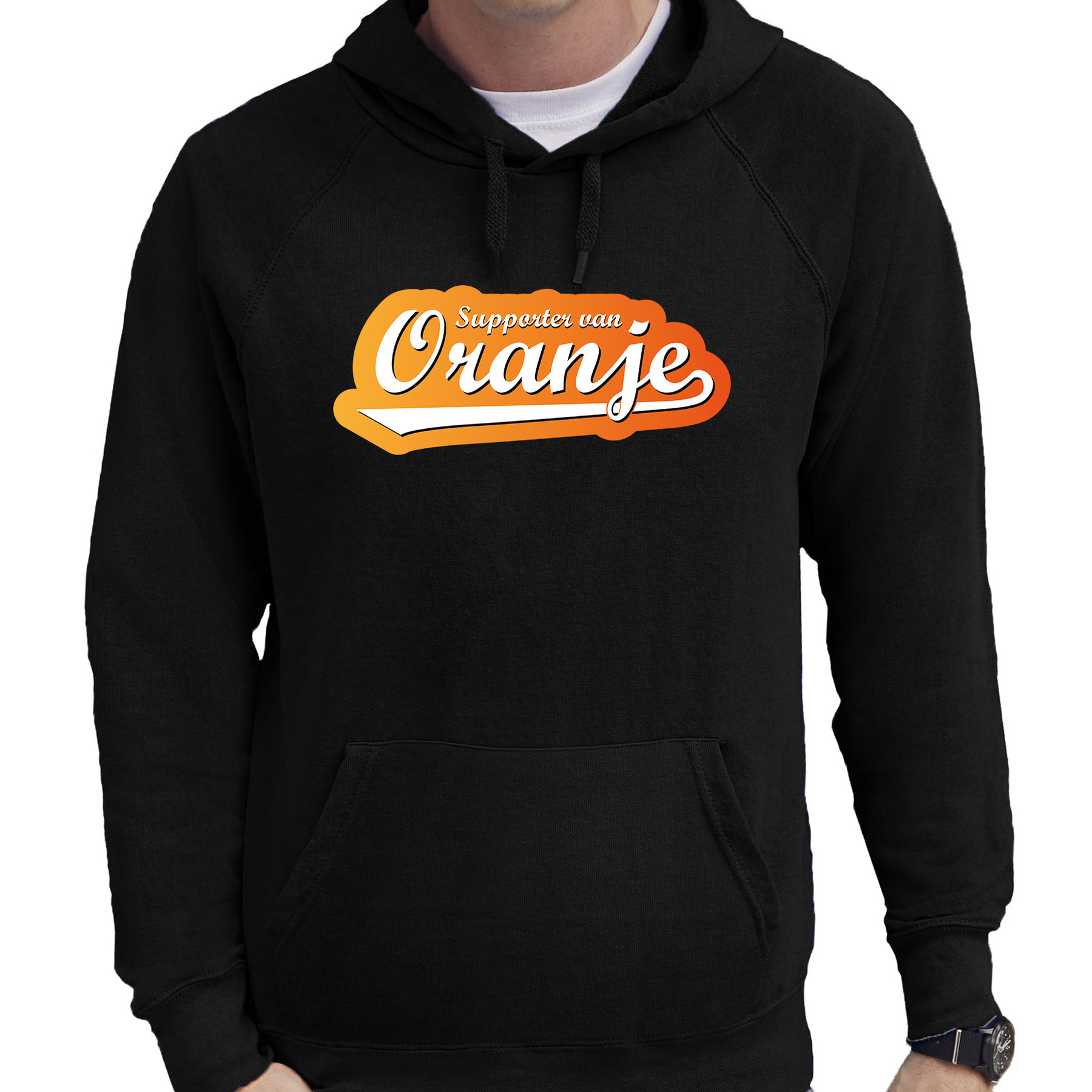 Zwarte hoodie Holland / Nederland supporter van oranje EK/ WK voor heren